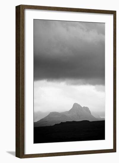 Silhouette of Stac Pollaidh Against Storm Sky, Viewed from Tanera More, Coigach and Assynt, UK-Niall Benvie-Framed Photographic Print