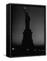 Silhouette of Statue of Liberty Lit by Two 200 Watt Lamps During Wartime Effort to Conserve Energy-Andreas Feininger-Framed Stretched Canvas