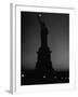 Silhouette of Statue of Liberty Lit by Two 200 Watt Lamps During Wartime Effort to Conserve Energy-Andreas Feininger-Framed Photographic Print