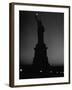 Silhouette of Statue of Liberty Lit by Two 200 Watt Lamps During Wartime Effort to Conserve Energy-Andreas Feininger-Framed Photographic Print