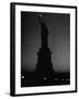 Silhouette of Statue of Liberty Lit by Two 200 Watt Lamps During Wartime Effort to Conserve Energy-Andreas Feininger-Framed Photographic Print