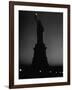 Silhouette of Statue of Liberty Lit by Two 200 Watt Lamps During Wartime Effort to Conserve Energy-Andreas Feininger-Framed Photographic Print