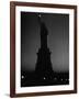 Silhouette of Statue of Liberty Lit by Two 200 Watt Lamps During Wartime Effort to Conserve Energy-Andreas Feininger-Framed Photographic Print