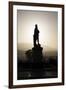 Silhouette of Statue of Robert the Bruce at Sunrise, Stirling Castle, Scotland, United Kingdom-Nick Servian-Framed Photographic Print