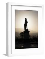 Silhouette of Statue of Robert the Bruce at Sunrise, Stirling Castle, Scotland, United Kingdom-Nick Servian-Framed Photographic Print