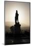 Silhouette of Statue of Robert the Bruce at Sunrise, Stirling Castle, Scotland, United Kingdom-Nick Servian-Mounted Photographic Print