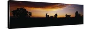 Silhouette of Statues, Gettysburg National Military Park, Pennsylvania, USA-null-Stretched Canvas