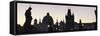 Silhouette of Statues on Charles Bridge-Markus Lange-Framed Stretched Canvas