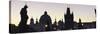 Silhouette of Statues on Charles Bridge-Markus Lange-Stretched Canvas