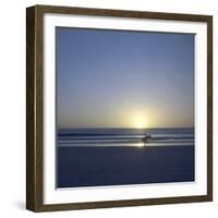 Silhouette of Surfer Walking on Avellanas Beach, Nicoya Peninsula, Costa Rica, Central America-Aaron McCoy-Framed Photographic Print