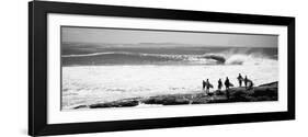 Silhouette of Surfers Standing on the Beach, Australia-null-Framed Photographic Print