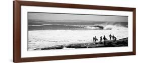 Silhouette of Surfers Standing on the Beach, Australia-null-Framed Photographic Print