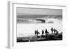 Silhouette of surfers standing on the beach, Australia-null-Framed Photographic Print