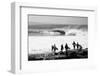 Silhouette of surfers standing on the beach, Australia-null-Framed Photographic Print