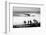 Silhouette of surfers standing on the beach, Australia-null-Framed Photographic Print