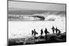 Silhouette of surfers standing on the beach, Australia-null-Mounted Photographic Print