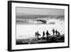 Silhouette of surfers standing on the beach, Australia-null-Framed Photographic Print