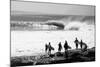Silhouette of surfers standing on the beach, Australia-null-Mounted Photographic Print