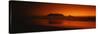 Silhouette of Table Mountain at Sunset, Table Bay, Bloubergstrand, Cape Winelands, South Africa-null-Stretched Canvas