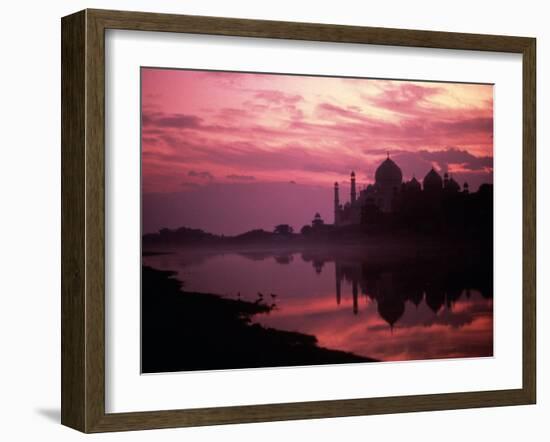 Silhouette of Taj Mahal, Agra, India-Mitch Diamond-Framed Premium Photographic Print