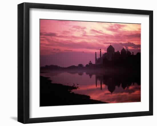 Silhouette of Taj Mahal, Agra, India-Mitch Diamond-Framed Photographic Print