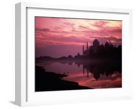 Silhouette of Taj Mahal, Agra, India-Mitch Diamond-Framed Photographic Print