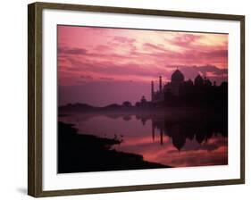 Silhouette of Taj Mahal, Agra, India-Mitch Diamond-Framed Photographic Print