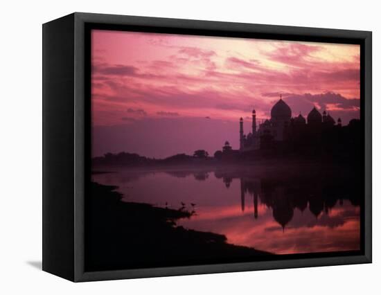 Silhouette of Taj Mahal, Agra, India-Mitch Diamond-Framed Stretched Canvas