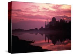 Silhouette of Taj Mahal, Agra, India-Mitch Diamond-Stretched Canvas