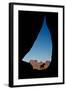 Silhouette of Tear Drop Arch and Dog, Monument Valley, Arizona-Michel Hersen-Framed Photographic Print