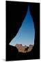 Silhouette of Tear Drop Arch and Dog, Monument Valley, Arizona-Michel Hersen-Mounted Photographic Print