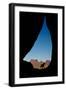 Silhouette of Tear Drop Arch and Dog, Monument Valley, Arizona-Michel Hersen-Framed Photographic Print