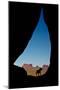 Silhouette of Tear Drop Arch and Dog, Monument Valley, Arizona-Michel Hersen-Mounted Photographic Print