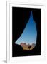 Silhouette of Tear Drop Arch and Dog, Monument Valley, Arizona-Michel Hersen-Framed Photographic Print