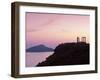 Silhouette of Temple of Poseidon, Attica, Greece-Walter Bibikow-Framed Premium Photographic Print