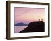 Silhouette of Temple of Poseidon, Attica, Greece-Walter Bibikow-Framed Photographic Print