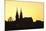 Silhouette of the Cathedral at Sunset, Grossbasel, Basel, Canton Basel Stadt, Switzerland, Europe-Markus Lange-Mounted Photographic Print