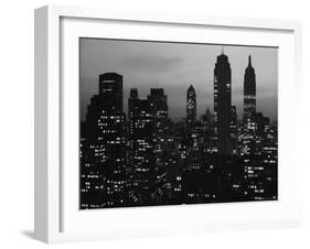 Silhouette of the Empire State Building and Other Buildings without Light During Wartime-Andreas Feininger-Framed Photographic Print