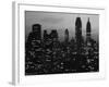 Silhouette of the Empire State Building and Other Buildings without Light During Wartime-Andreas Feininger-Framed Photographic Print