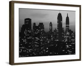 Silhouette of the Empire State Building and Other Buildings without Light During Wartime-Andreas Feininger-Framed Photographic Print