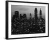 Silhouette of the Empire State Building and Other Buildings without Light During Wartime-Andreas Feininger-Framed Photographic Print