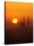 Silhouette of the Faith Mosque at Sunset, Istanbul, Turkey-Ali Kabas-Stretched Canvas