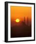 Silhouette of the Faith Mosque at Sunset, Istanbul, Turkey-Ali Kabas-Framed Photographic Print