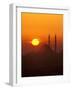 Silhouette of the Faith Mosque at Sunset, Istanbul, Turkey-Ali Kabas-Framed Photographic Print