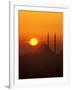 Silhouette of the Faith Mosque at Sunset, Istanbul, Turkey-Ali Kabas-Framed Photographic Print