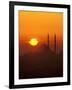 Silhouette of the Faith Mosque at Sunset, Istanbul, Turkey-Ali Kabas-Framed Photographic Print