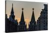 Silhouette of the History Museum and Resurrection Gate on Red Square at Sunset-Michael-Stretched Canvas