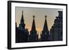 Silhouette of the History Museum and Resurrection Gate on Red Square at Sunset-Michael-Framed Photographic Print