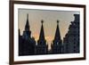 Silhouette of the History Museum and Resurrection Gate on Red Square at Sunset-Michael-Framed Photographic Print