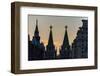 Silhouette of the History Museum and Resurrection Gate on Red Square at Sunset-Michael-Framed Photographic Print